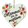 CARISPIBET Mamma sei la migliore | famiglia regali per la mamma segni d'amore commovente grazie decorazioni d'interni targhe per la casa regali di compleanno 12 x 12 cm