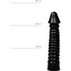 All Black - Dildo Grande con Asta a Costine - Nero