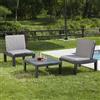 Dmora - Set salotto da esterno Cervia, Set da giardino con 2 sedute con schienale ed 1 modulo multifunzione, Salottino con cuscini, 100% Made in Italy, Antracite