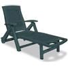 Dmora Lettino Prendisole Livorno, Sdraio da Giardino Regolabile con Ruote, Lettino da Esterno, 100% Made in Italy, Cm 195x72h101, Verde