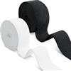 Romon Fascia elastica da cucire, 40 mm x 10 m, confezione da 2, nero e bianco, poliestere e lattice naturale, larghezza 4 cm
