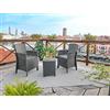 Dmora - Set Salotto da Esterno Jupiter, Set da Giardino con Cuscini, Salottino Indoor e Outdoor Effetto Rattan, 100% Made in Italy, Antracite
