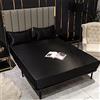 Surwin Raso Seta Lenzuolo con Angoli, Coprimaterasso Traspirante in Microfibra con Tasca Profonda Elastica 36/40cm per Letto Singolo, Matrimoniale, Piazza e Mezza (200x200x40cm,Nero)