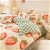 Morbuy Copripiumino in Flanella, Coperta Flanella con Chiusura Cerniera, Copriletto in Pile Invernale Caldo Super Morbido, Biancheria da Letto Singolo, Matrimoniale (Fragola,220x240cm)