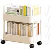 Amesor Carrello 2 Ripiani - Carrello Mobile Con Ruote Portatutto | Carrello Porta Libri Organizer Per Carrello | Carrello Di Utilità Rotolante Per La Casa | Carrello Portaoggetti Per Ufficio Soggiorno Cucina