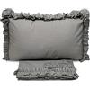 SaRani Set Lenzuola Renato Balestra Cotone Matrimoniale Federe con Volant JOLLY (Grigio scuro)