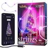 Twinkly Strings Pearls 100 LED, Guirlande Lumineuse en Forme de Perle, Fil LED Multicolore RGB, Compatible avec Alexa, Google Home, Lumières Gaming, Alimentation USB C, Fil Transparent, 6m