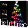 Twinkly Ghirlanda Preilluminata - Albero di Natale piatto da montare sulla porta con 70 luci LED RGB + bianco caldo - Decorazione per interni ed esterni controllata tramite app, 2m