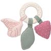 Lässig Pinza ad Anello Mordente in Gomma Naturale e Cotone Organico/Teether Ring Butterfly, Rosa/Verde (Menta)