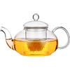 MUSELK Teiera in vetro, 400 ml/13,5 oz, teiere in vetro borosilicato, con filtro da tè, resistente al calore e al microonde, per tè nero, tè verde, tè alla frutta, tè profumato
