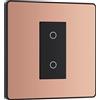 British General BG Evolve - Interruttore dimmer singolo touch a 200 W, in rame lucido, 2 vie secondarie