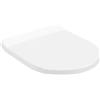 Villeroy & Boch Architectura - Sedile WC SlimSeat, coperchio WC con abbassamento automatico, sedile WC rimovibile in termoindurente infrangibile, ricambio originale, forma a D, bianco alpino, lucido