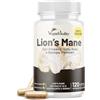 Vegan Vitality Lions Mane Mushroom Integratore Vegano 120 Capsule - Estratto di Criniera di Leone (Hericium Erinaceus) con Bacopa Monnieri, Gotu Kola, Ginseng. Funghi Medicinali