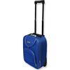 ORMI VALIGIA PICCOLA 50 CM TROLLEY BAGAGLIO A MANO RYANAIR EASY JET 2 RUOTE LOW COST TELA ECONOMICO (Celeste)