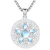 Aniu Pentagramma Pentacolo Collana 925 Sterling Silver Pietra di luna Pendente Wiccan Gioielli Regali Amuleto per Uomini Donne
