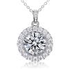 FEIKFEIZ Collana in Moissanite per Donna, Pendente in Moissanite da 1CT, Coltivato in Laboratorio, Placcato in Rodio, Collana d'Argento con Unico Gioiello, Confezione Regalo Inclusa.