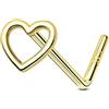 OUFER 20G Piercing Naso Nostril Argento 925 Piercing Naso Cuore 7 mm Oro Nose Pin Piercing Nasale L Piercing Naso Donna Anellino Anello Naso Nostril Nose Hoop
