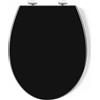 Pipishell Sedile WC copriwater universal, Urea-Formaldeide Chiusura Ammortizzata tavoletta wc con Sgancio Rapido a un Pulsante (Nero)