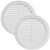 Vent Systems Griglia di ventilazione rotonda in plastica, per bagno, casa, 15,7 cm (dimensioni esterne), 12,7 cm (dimensioni aperte), colore: bianco, confezione da 2