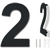 Ywonoby Numero civico esterno moderno acciaio inossidabile,altezza 125 mm, placcato nero (Numero 2 Due)