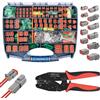 JRready Deutsch Connettore Kit 635 PCS Incluso Crimping Tool DT Connettore 2 3 4 6 8 12 Pole IP68 Impermeabile Dimensione 16 Deutsch Terminal Kit 14-18 AWG Strumento Rimozione Riparazione Automotive