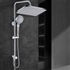 GAOZHI Colonna Doccia Acciaio Inox Senza Miscelatore Colonna Doccia Idromassaggio Senza Rubinetto Saliscendi Doccia Regolabile Set Doccia a Pioggia Con Soffione e Doccetta a Mano 30×20cm Quadrato