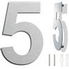 Ywonoby spazzolato moderno numero civico -8 pollici 203 mm altezza, in solido acciaio INOX 304, galleggiante aspetto e facile da installare (Numero 5 Cinque)