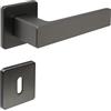 FELGNER Maniglia Bormio per porte interne | maniglia per porta moderna e di alta qualità | ferramenta per porta con rosetta | per porte interne e delle camere | Antracite | con 2 chiavi