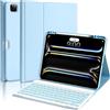 aMZCaSE per iPad Pro 13 pollici Custodia con tastiera (M4,2024),Custodia con tastiera per iPad 13 Pro Magnetic Detachable Folio Slim Folio iPad Pro 13 Keyboard,Smart Sleep/Wake(Blu Pallido)