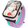 PTHTECHUS Smartwatch Bambini GPS, Orologio Telefonico per Bambino 4G con Chiamata, Videochiamata, WIFI, Totocamera, SOS, Chat Vocale e Funzione Giochi Puzzle per Bambina (rosa)