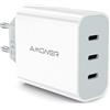 Amoner Caricatore Rapido USB C 35W 3Porto per iPhone 16/15/14/13/12/11/Pro/Max/mini/SE/X/XR/XS/8 PD 3.0 Caricabatterie Spina Alimentatore Presa Carica