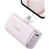 Anker Nano Power Bank 5000 mAh 22,5 W, Ricarica Rapida, Connettore USB C Pieghevole Integrato, Compatibile con iPhone 17 Pro Max/Serie 16-12, Samsung S25 Ultra, Huawei, iPad e Molto Altro(Lavanda)