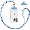 Vauki Cordino per Cellulare Telefono Universale Tracolla Regolabile Collana Collo Nylon Catena Laccio per Cellulare e Patch Telefono per Maggior Parte Smartphone IPhone Samsung Huawei Xiaomi, Blu 01