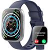 Puqo Smartwatch Uomo Donna, 1,95'' Orologio Smartwatch con Effettua/Risposta Chiamate, 110+ Modalità Sportive Fitness Tracker con Contapassi/Sonno/Cardiofrequenzimetro, IP68 Smart Watch per Android iOS,Blu