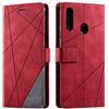 FCAXTIC Cover per Galaxy A20S, Portafoglio Custodia in Pelle PU, Antiurto TPU Cover per Samsung Galaxy A20S, Rosso