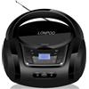 LONPOO Lettore CD Portatile Boombox Bluetooth/Radio FM/USB 2.0 / AUX-IN/Uscita cuffie/Stereo Altoparlante /5 EQ (LP-D03B)