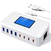 RENGOGA 200W Caricatore USB C Multiplo, RENGOGA 8-Port Caricabatterie USB Multipla mit LED Display GaN Stazione di Ricarica Alimentatore per Macbook iPhone 15 14 13 iPad Pro Air Samsung Galaxy Google Pixel
