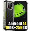 Ulefone Armor 22 Pro 256GB+16GB Rugged Smartphone Android 14, 64MP Visione Notturna IR Rugged Telefono, 6600mAh 33W, 6.58FHD+ Cellulari Resistente IP68, Dual SIM 4G LTE Telefono Robusto, NFC OTG GPS