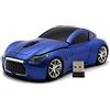 DAY DAY HAPPY mouse wireless a forma di automobile mouse per computer 1600 DPI con luce LED blu per PC portatile (Blue)