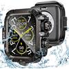 Kamita Impermeabile Cover per Apple Watch Serie 9 8 7 45mm, Duro PC Bumper Case con Protezione Dello Schermo in Vetro Temperato, Copertura Completa Protettiva Custodia per iWatch 45mm (Nero-Grafite)