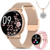BANLVS Smartwatch Donna, 1.27" Orologio Fitness con Chiamata Bluetooth, 110 Modalità Sportive, Ciclo Mestruale, Cardiofrequenzimetro SpO2, IP68 Impermeabile Smartwatch per Android iOS Oro