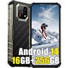 Ulefone Armor 22 Pro 256GB+16GB Rugged Smartphone Android 14, 64MP Visione Notturna IR Telefono Rugged, 6600mAh 33W, 6.58FHD+ Cellulari Resistente IP68, Dual SIM 4G LTE Telefono Robusto, NFC OTG GPS