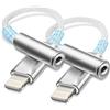 Esiposs Adattatore da Lightning a jack per cuffie da 3,5 mm [Certificato MFi] AUX Dongle Adattatore per cuffie iPhone Adattatore audio per auricolari TRRS Compatibile con iPhone 14/13/12/11/X/8/7/iPad