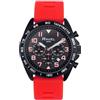 Ravel Plus - Orologio Sportivo da Uomo Cronografo Nero 46 mm con Cinturino in Silicone - 5ATM - Analogico Quarzo - RP.CHR.001M - Rosso