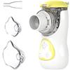 FEELLIFE Aerosol Portatile Silenzioso 3 Modalità Nebulizzazione Regolabili, Ricaricabile Aerosol per Bambini e Adulti con 2 Maschere e Boccaglio, Aerosol Portatile per Viaggi e Uso Domestico-Giallo