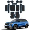Coleya Tappetini Antiscivolo Compatibile con Renault Austral E-Tech Hybrid 2022-2024, Renault Austral Tappetini in Gomma per Console Centrale, Portabicchieri, Cuciture Porta, Braccioli (Blu)