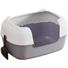 ＡＷＨＡＯ Lettiera Aperta, 48x25x29cm, Lettiera Semi Chiusa per Gatti, Articoli per Animali Domestici, Toilette per Gatto con Bordi Alti e Rimovibile, Scatola per Pulisci Gli Escrementi del Gatto, Grigio