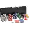 TecTake 402560 Set da Poker con 500 Fiches Laser Chips e Valigetta da Alluminio | incl. 5 Dadi + 2 Mazzi di Carte + 1 Bottone del Mazziere