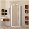 FORTE Box Doccia Angolare Flex con Fascia Larga e Apertura Centrale a Soffietto Riducibile, Made in Italy - Bianco (Bianco, 80x120 cm)