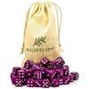 Waldfelsen 6, 12, 20, 30 o 50 dadi di alta qualità, dimensioni standard 16 mm, dadi acrilici, dadi da gioco, 6 lati, set di accessori da gioco con sacchetto di stoffa (viola, 50 pezzi)